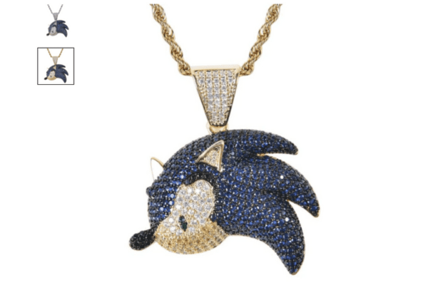 Iced Out Hedgehog Pendant &Amp; Chain Set